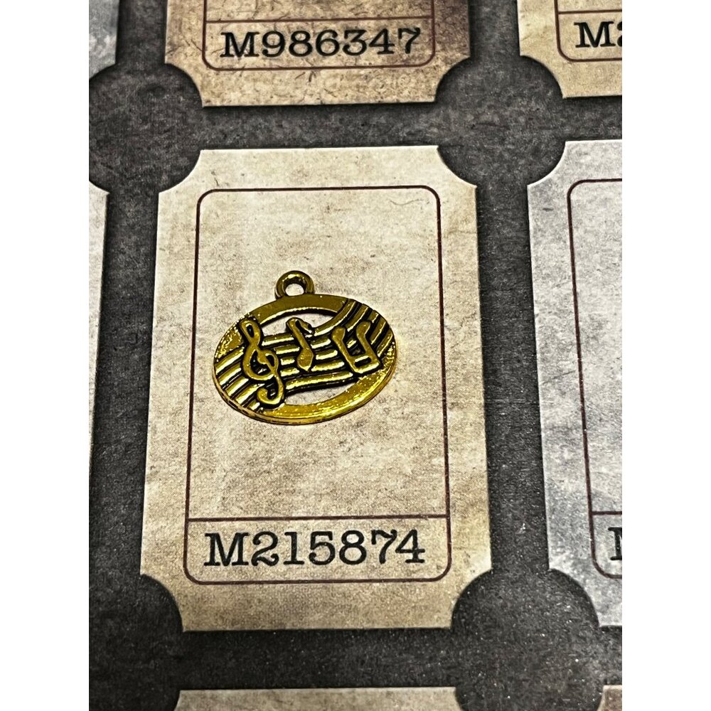 Vintage Gold Music Note Pendant Charm Elegant Jewelry Accent